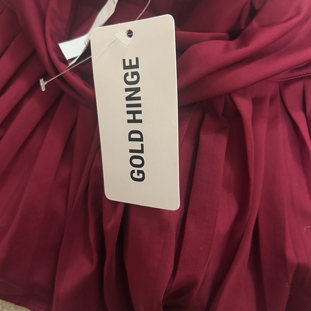 Gold Hinge Burgundy Dress